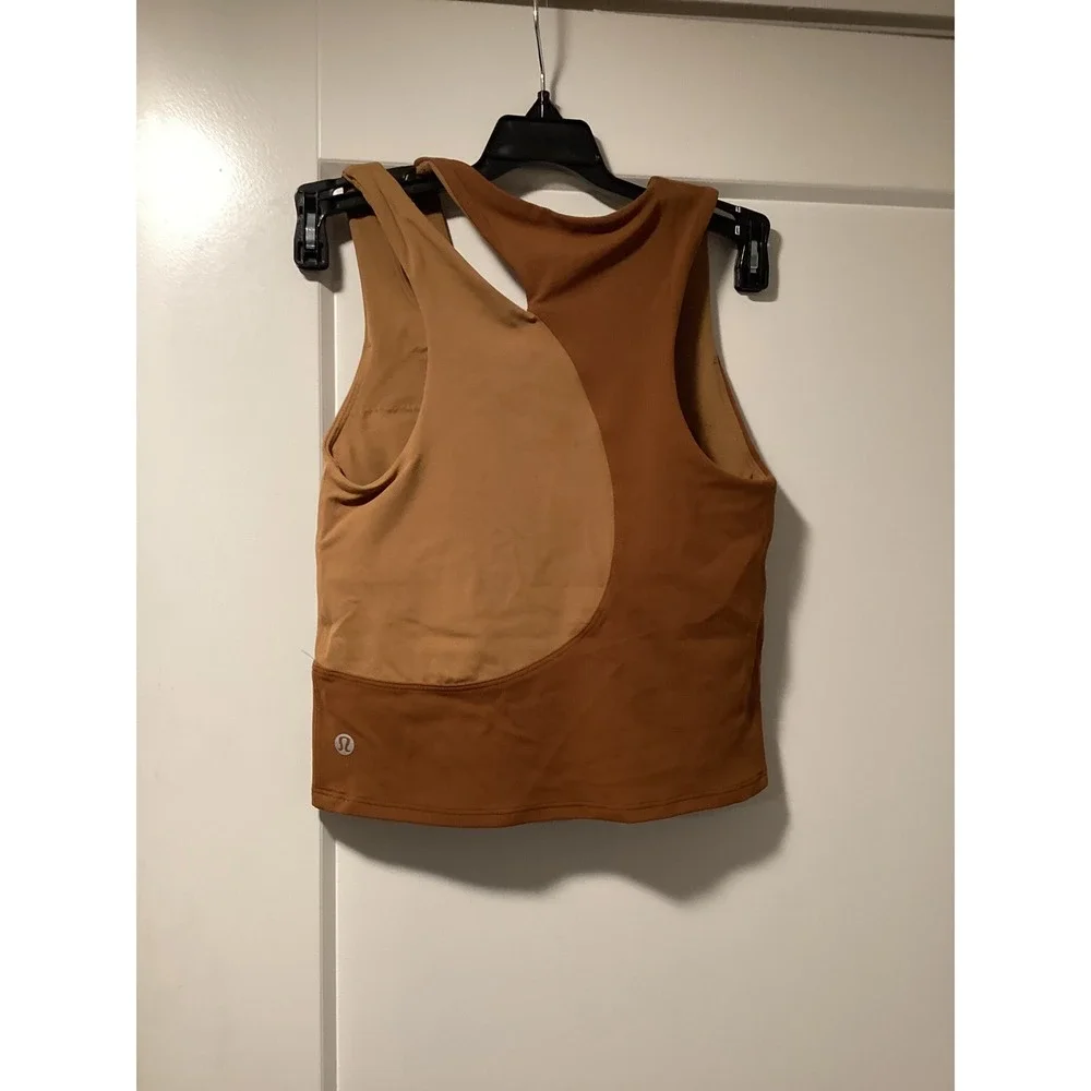 Lululemon Align Asymmetrical Bra Light Support A/B Cup Brown Tan‎ Size 0 LW1CZ7S